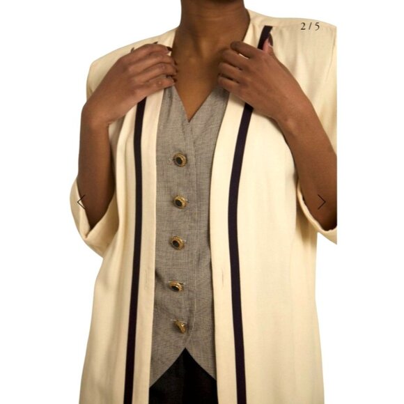 Vtg 80s Womens Size 16 Classic Preppy  Event Evening Career Blazer Vest Combo - Picture 1 of 11